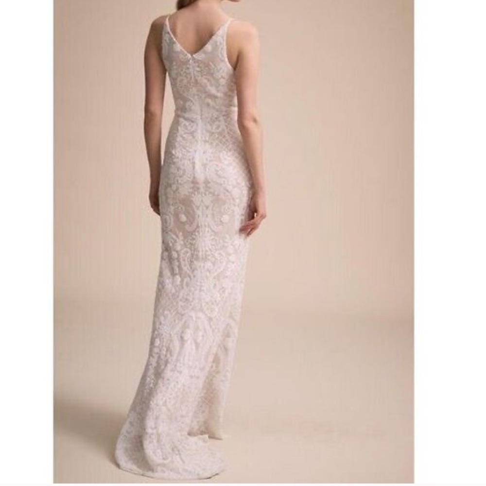 BHLDN Jennings Lace Wedding Gown Size 12 Bridal Dress - Picture 4 of 4